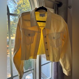 NA-KD Yellow Cropped Jean Jacket